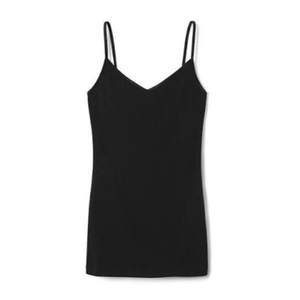Cabi # 5067 Black V-Neck Cotton/Spandex Basic Cami Top Size Large